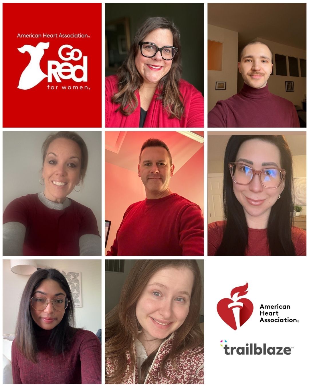 Go Red for Women TrailBlaze team wearing red